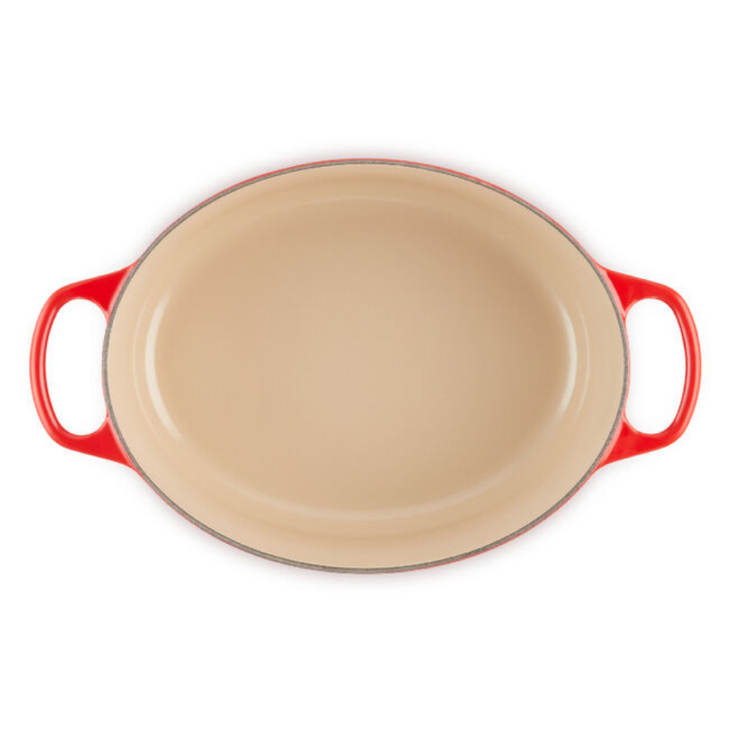 Panela Le Creuset Oval Signature Vermelho com Pegador Prata 13,9L 40cm