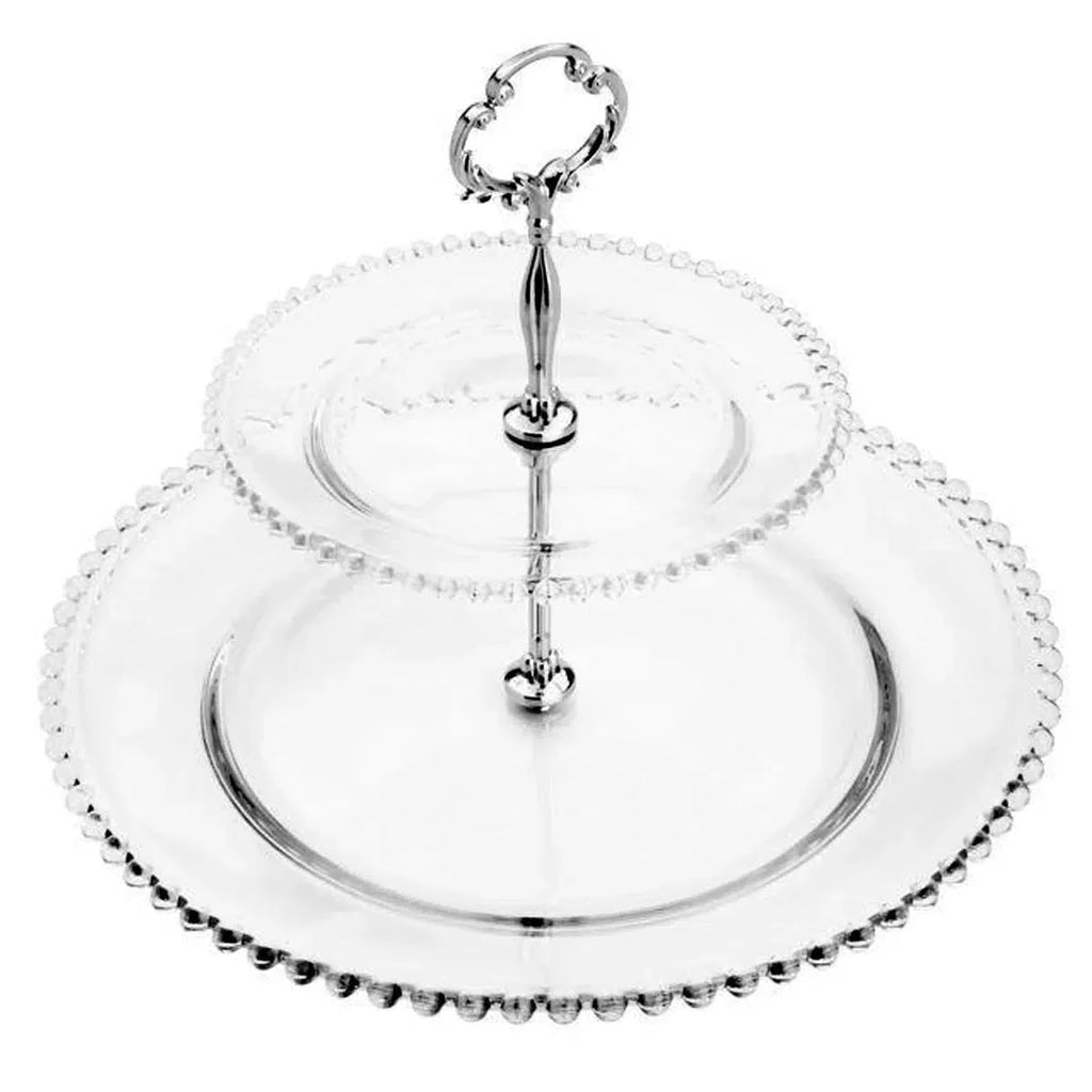 Doceira 2 Andares Cristal Pérola 32x24cm Wolff
