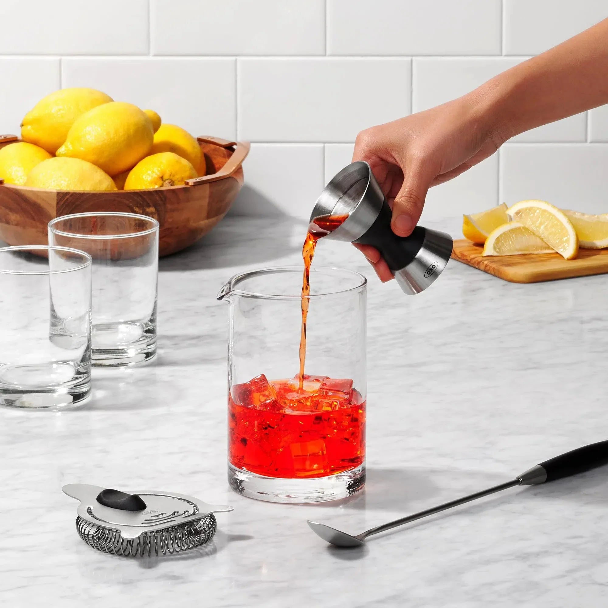 Dosador Duplo Inox 7ml e 37ml OXO