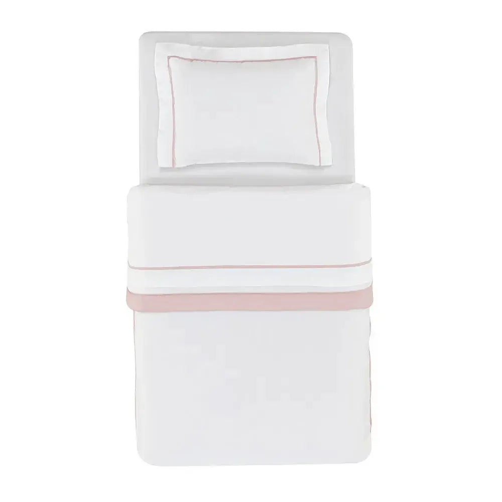 Edredom Baby Dolce 100% Algodão Egípcio Branco / Rosa Trussardi