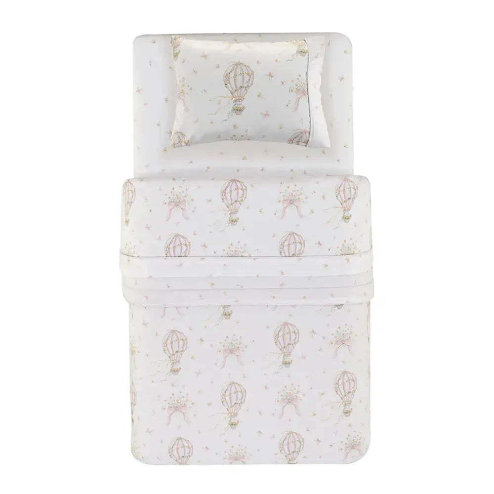 Edredom Baby Felice 100% Algodão Egípcio Branco / Rosa Trussardi