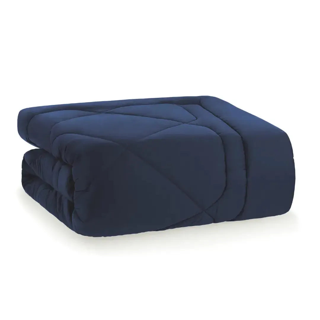 Edredom Solteiro Grasso 300 Fios Cetim 100% Algodão Egípcio Azul Siciliano Trussardi