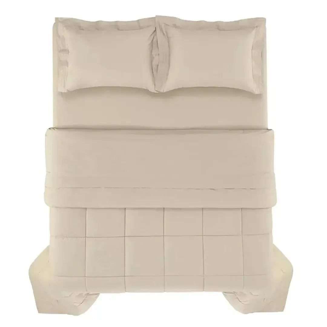 Edredom Solteiro Vinci 200 Fios Percal 100% Algodão Crema Trussardi