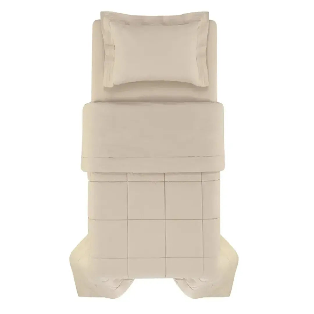 Edredom Solteiro Vinci 200 Fios Percal 100% Algodão Crema Trussardi