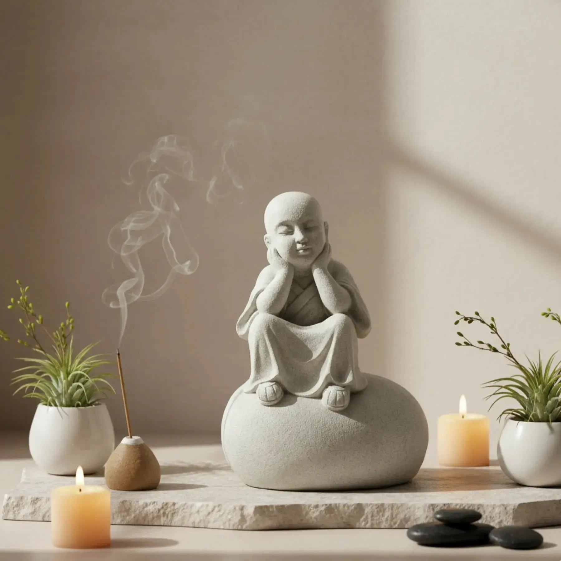 Escultura Buda em Poliresina Mart 34cm