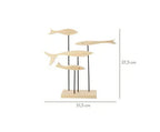 Escultura Cardume em Madeira 31,5x27,5x10cm Mart