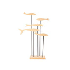 Escultura Cardume em Madeira 48x31x10cm