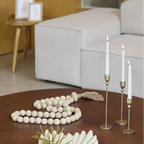 Escultura Colar em Madeira Off White 6,5x123x7,5cm Mart