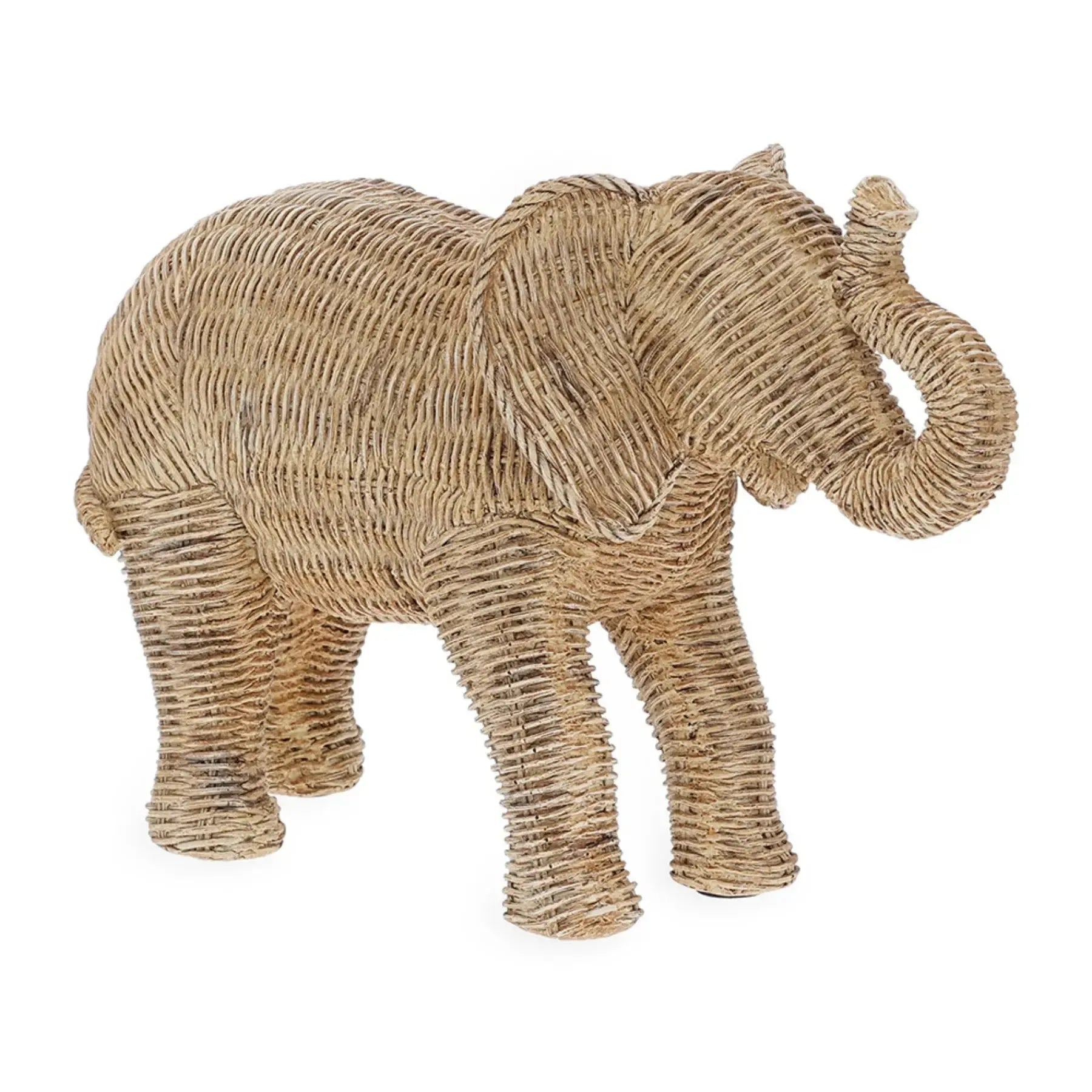 Escultura Elefante em Poliresina Bege Mart 21,5cm