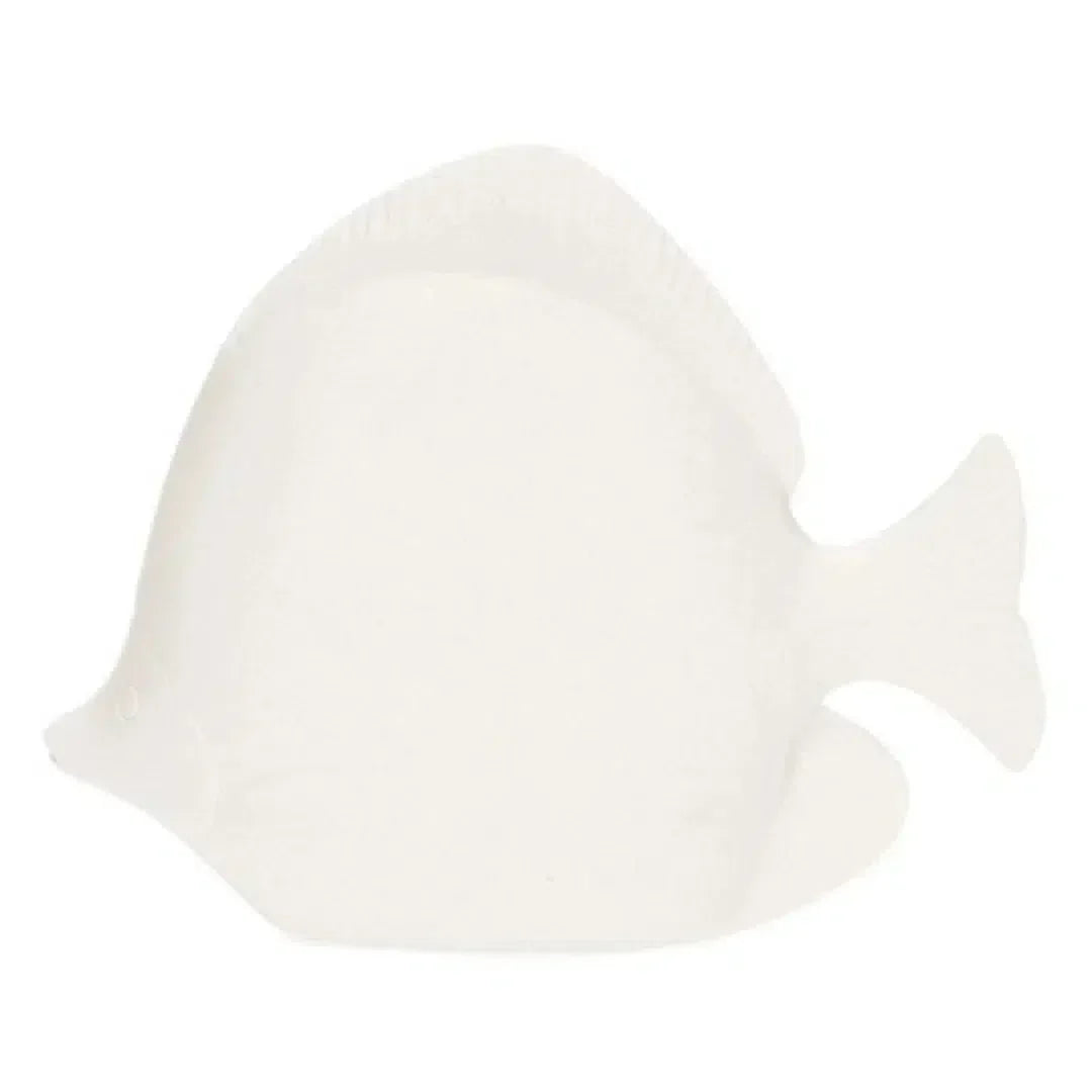 Escultura Peixe em Poliresina Off White 21x25x7cm Mart