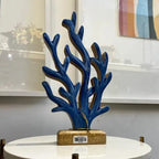 Escultura em Madeira Formato Algas Marinhas 12x20x5cm