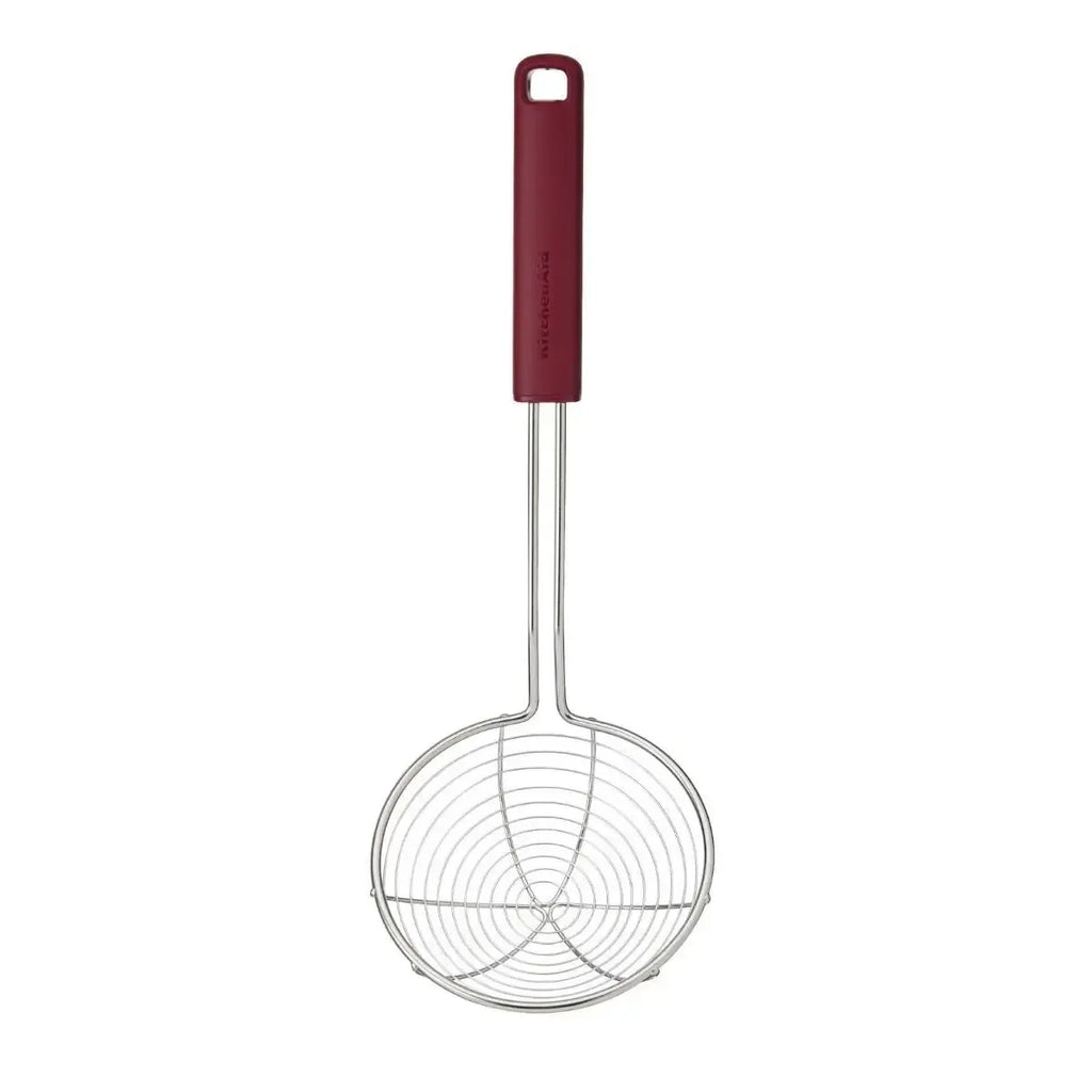 Escumadeira Aço Inox Fritura Vermelha KitchenAid