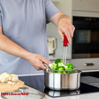 Escumadeira Aço Inox Fritura Vermelha KitchenAid