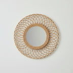 Espelho Moldura Decorativo Redondo Full Moon Rattan Bahali 60x1cm