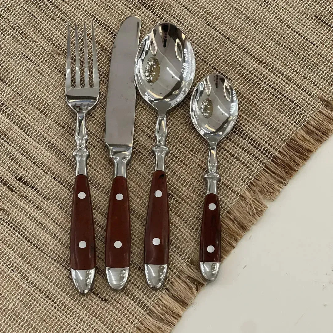Faqueiro 16 Peças Aço Inox com Cabo Marrom Linha Sintonia
