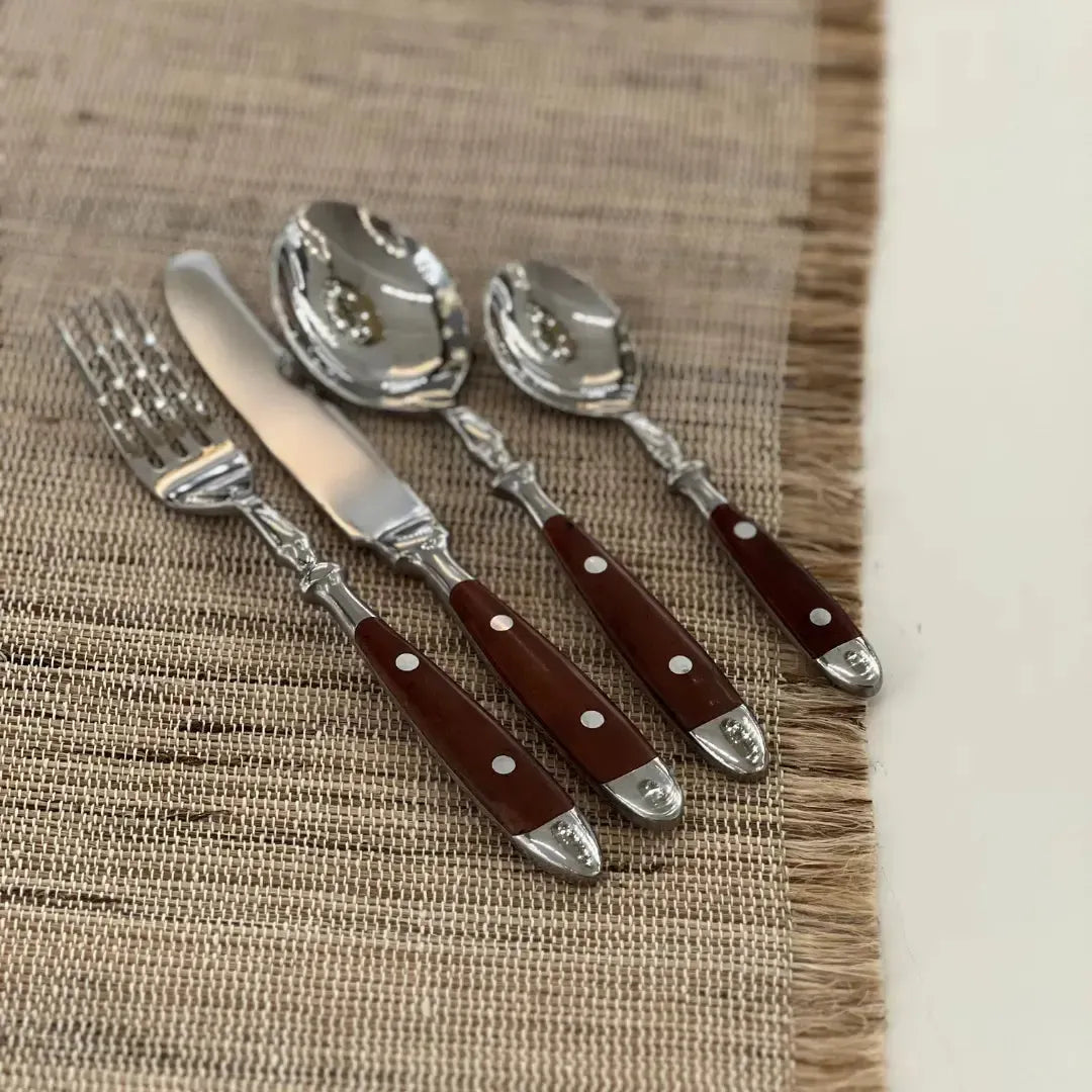 Faqueiro 16 Peças Aço Inox com Cabo Marrom Linha Sintonia