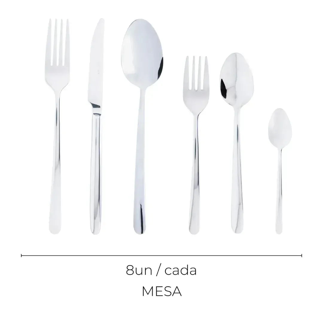 Faqueiro 54 Peças Aço Inox Viena com Caixa Litografada Wolff