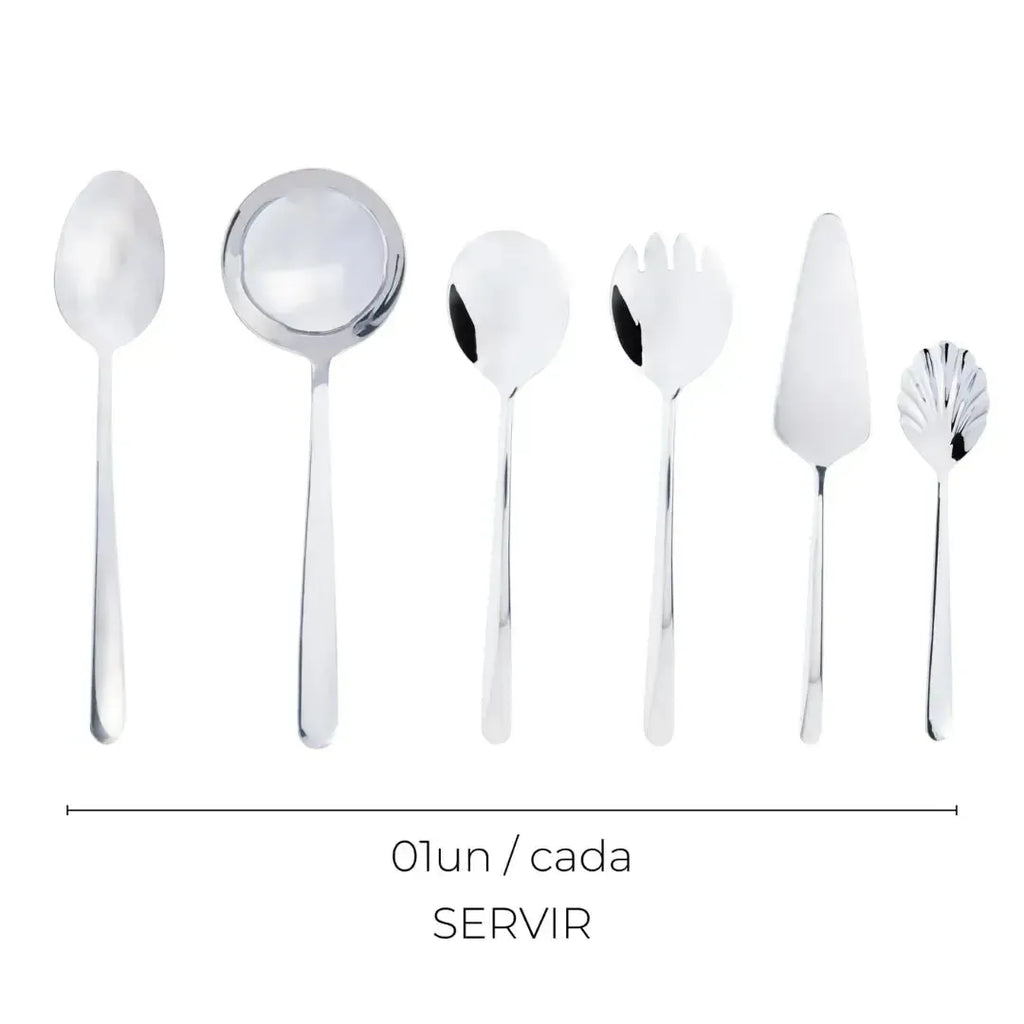 Faqueiro 54 Peças Aço Inox Viena com Caixa Litografada Wolff