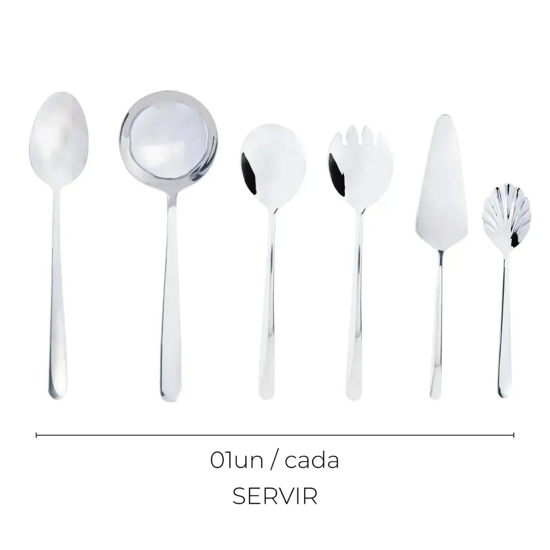 Faqueiro 54 Peças Aço Inox Viena com Caixa Litografada Wolff