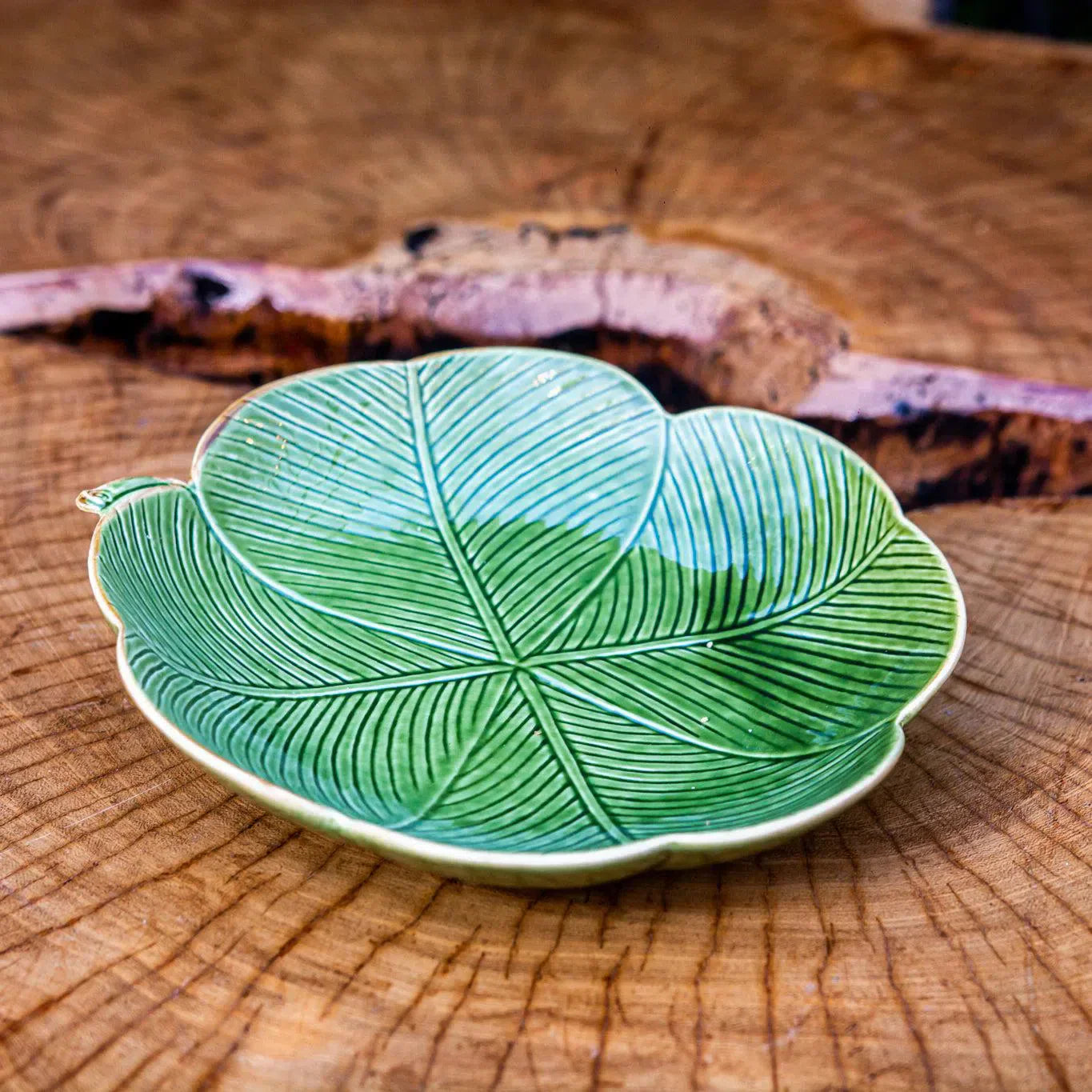 Folha Decorativa Cerâmica Banana Leaf Verde 27,5x26,5x5cm