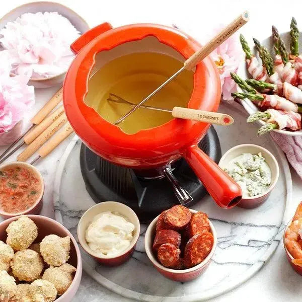Fondue Ferro Fundido Vermelho p/ Queijo e Carne Le Creuset