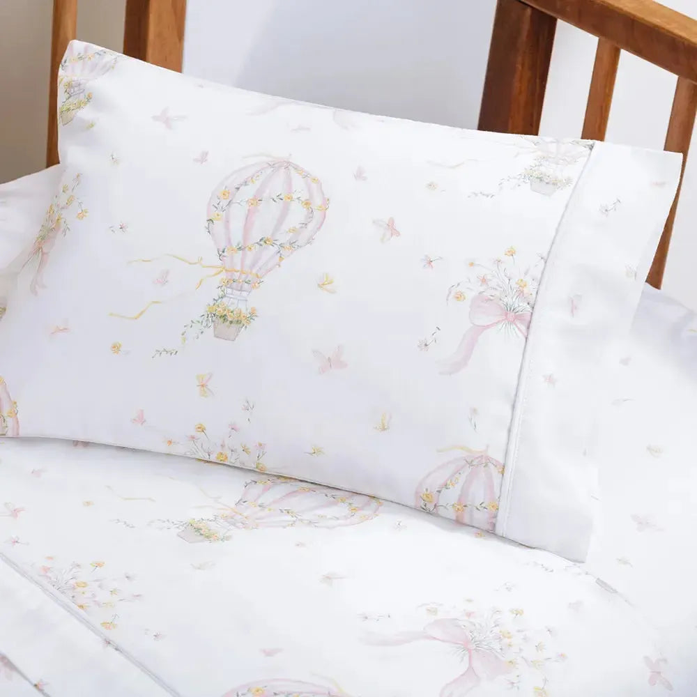 Fronha Avulsa Baby Felice 100% Algodão Egípcio Branco / Rosa Trussardi