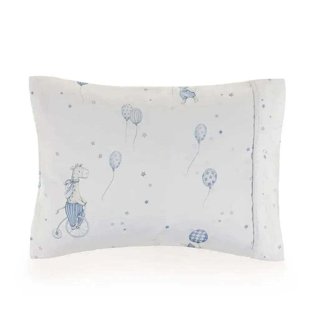 Fronha Avulsa Baby Incanto 100% Algodão Egípcio Branco / Azul Trussardi