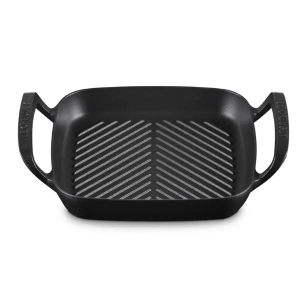 Grelha Quadrada com Alças Alpine Matte Black 26cm Le Creuset