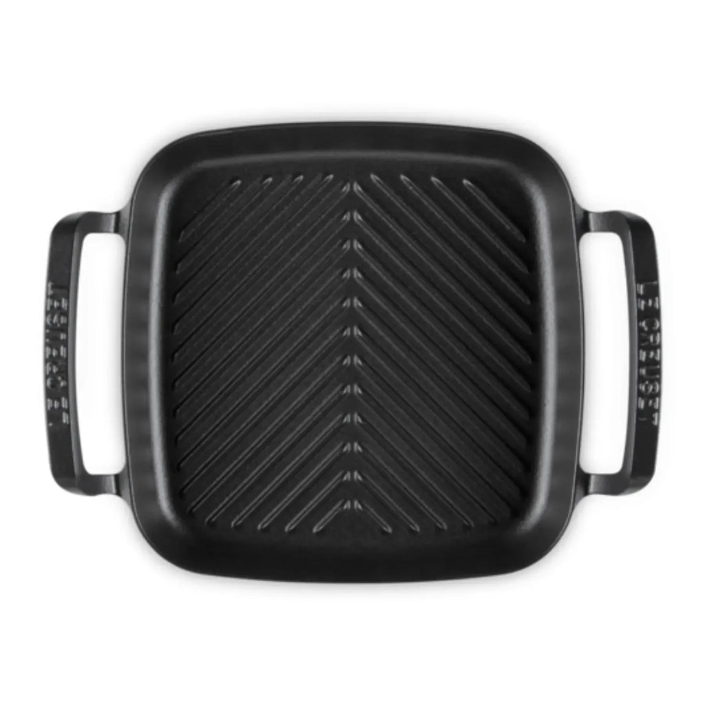 Grelha Quadrada com Alças Alpine Matte Black 26cm Le Creuset