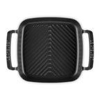 Grelha Quadrada com Alças Alpine Matte Black 26cm Le Creuset