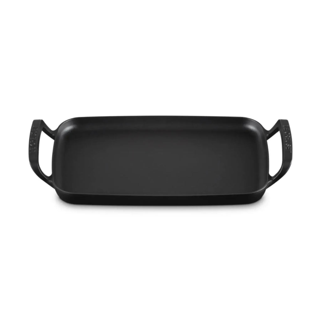Grelha Retangular com Alças Alpine Matte Black 40cm Le Creuset