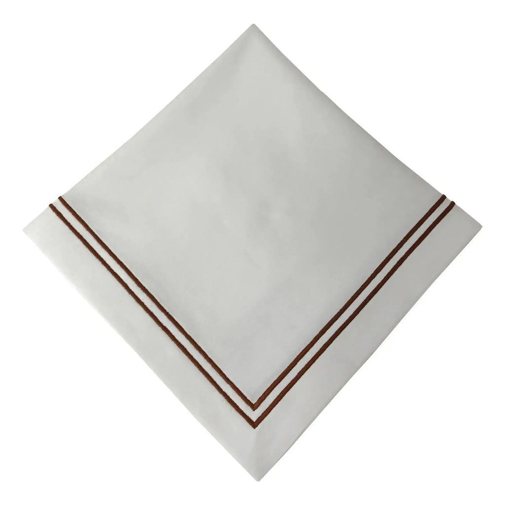 Guardanapo 100% Algodão Bordado Duplo Terracota