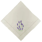 Guardanapo 100% Algodão Ponto Ajour Cru Flor Lavanda