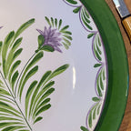 Prato Raso Cerâmica Sinuoso 27cm Flor de Alcachofra