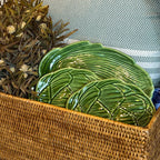 Prato Raso Cerâmica 30cm Alcachofra Verde