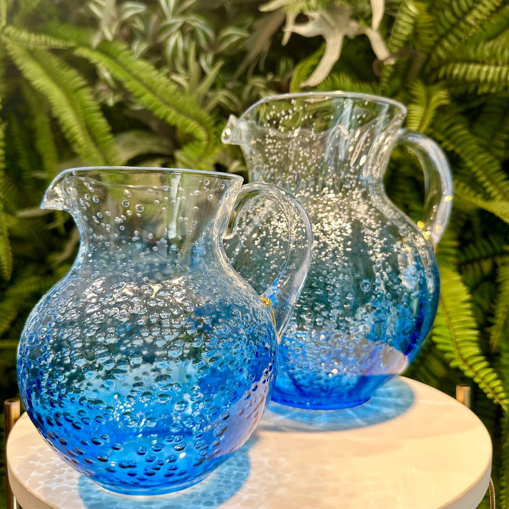 Jarra Acrílico Detalhes Bolhas Degradê Azul 2,3L