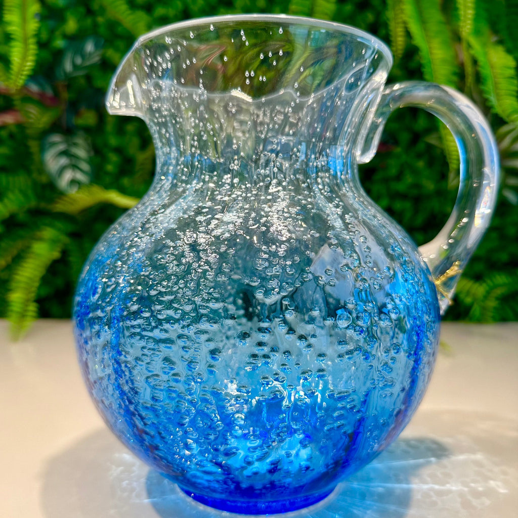 Jarra Acrílico Detalhes Bolhas Degradê Azul 2,3L