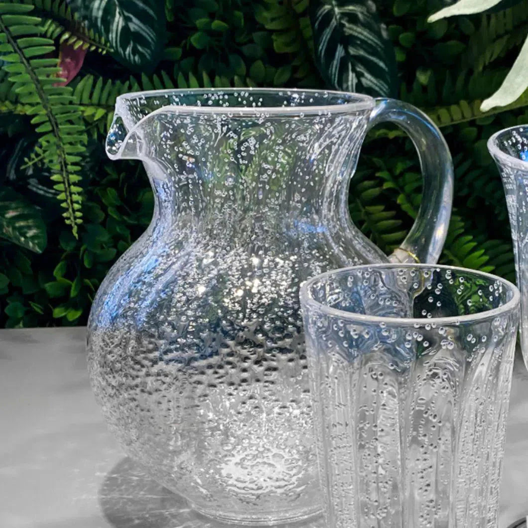 Jarra Acrílico Detalhes Bolhas Transparente 3,3L