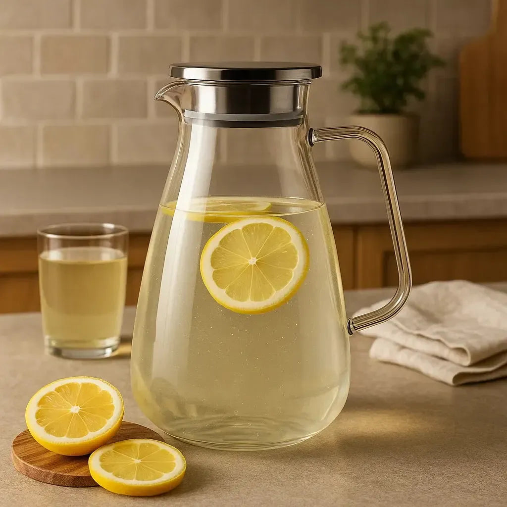 Jarra de Vidro com Tampa Aço Inox Borossilicato 1,5L Twinkle Fracalanza