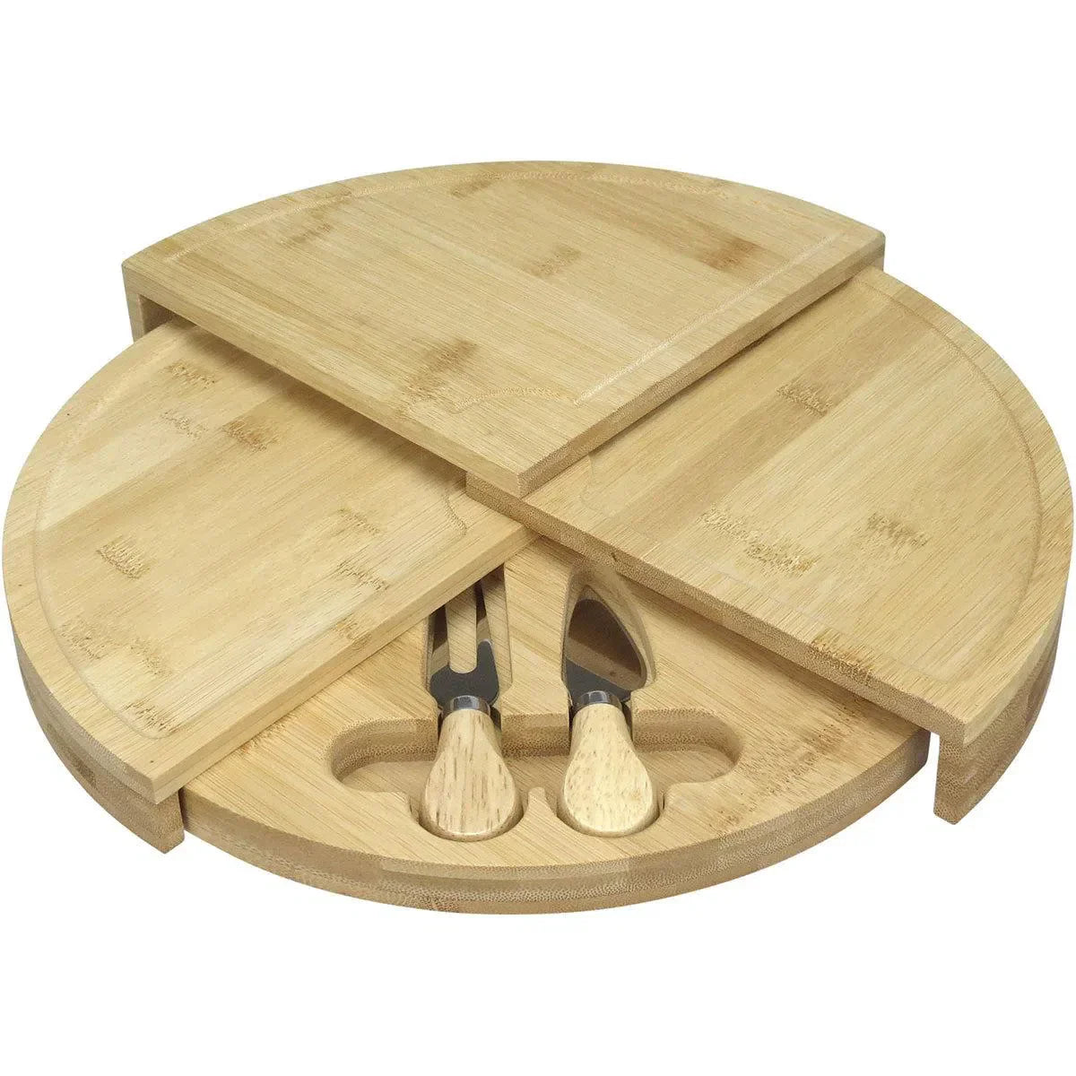 Jogo 03 Peças para Queijo com Tabua Multinivel Bambu Natural Home&Co