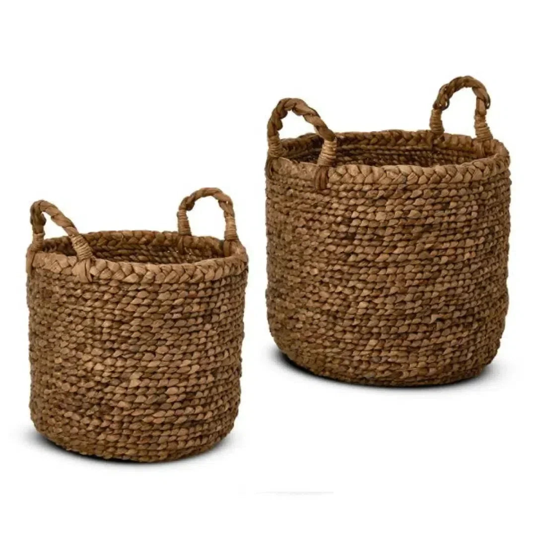Jogo 2 Cestos em Fibra Natural Marrom Mart