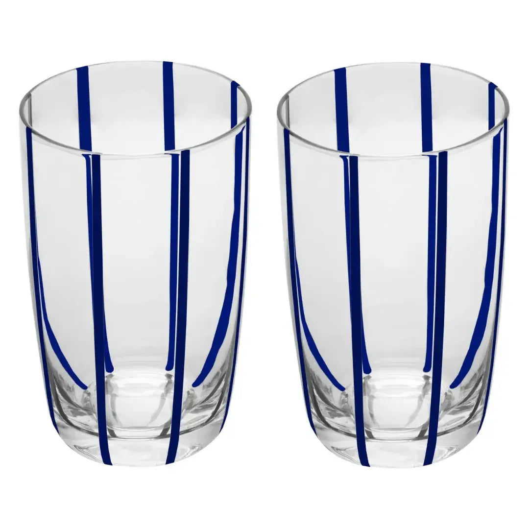 Jogo 2 Copos Altos Vidro Azura 450ml Azul Wolff