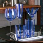 Jogo 2 Copos Altos Vidro Azura 450ml Azul Wolff