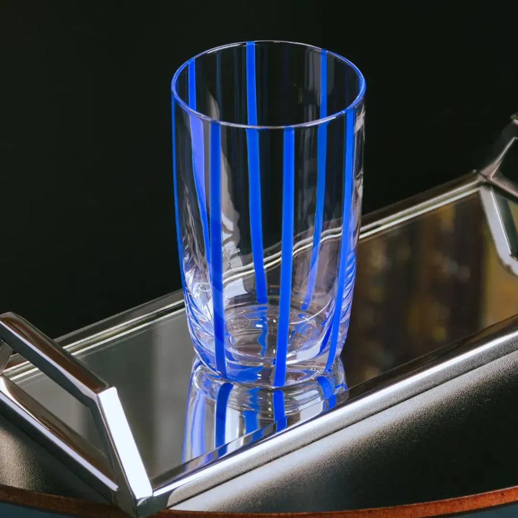 Jogo 2 Copos Altos Vidro Azura 450ml Azul Wolff