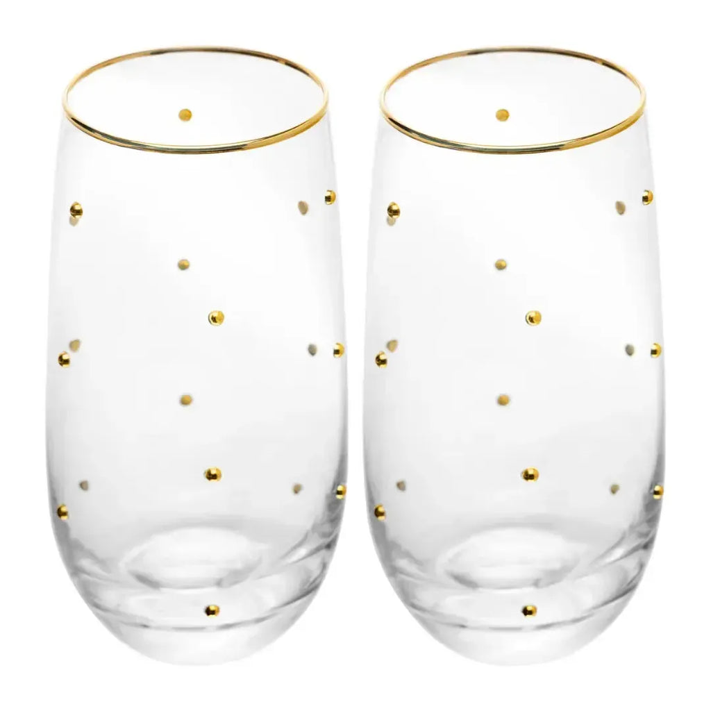 Jogo 2 Copos Altos Vidro Dots 300ml
