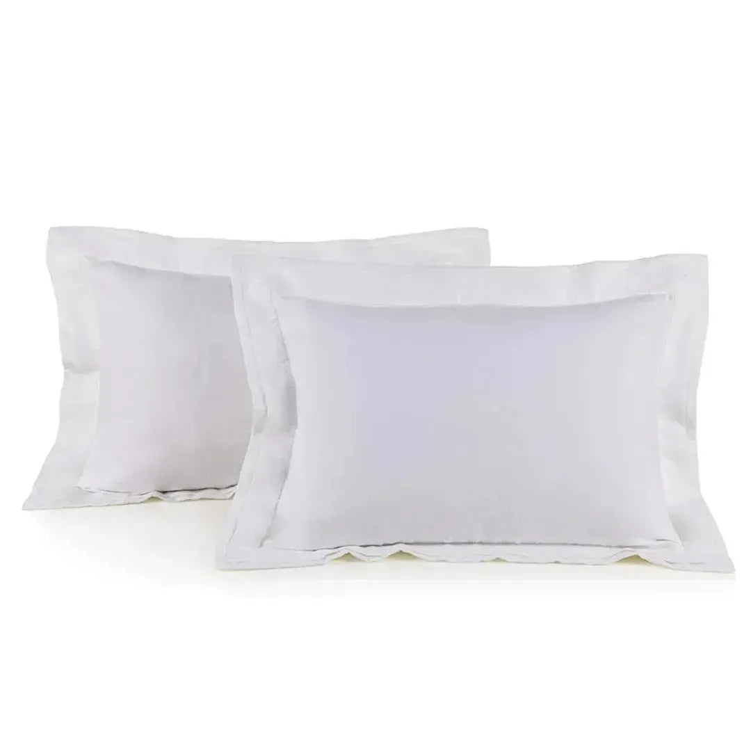 Jogo 2 Fronhas Vasari 100% Linho Branco 50x70cm Trussardi