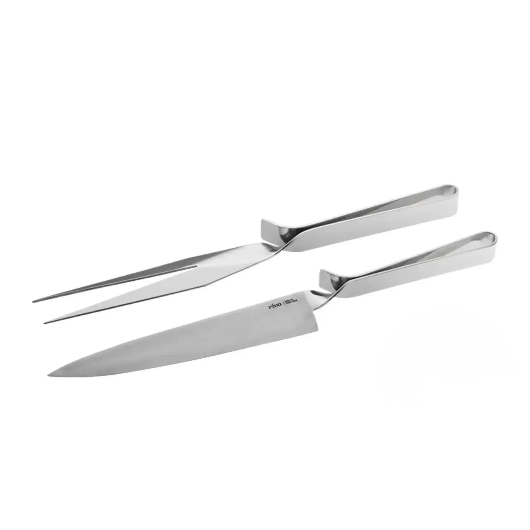 Jogo 2 Peças Faca e Garfo Trinchante para Churrasco Cassino Inox Riva