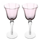 Jogo 2 Taças Champagne Vidro Lily 250ml Rosa / Cinza Wolff