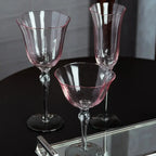 Jogo 2 Taças Champagne Vidro Lily 250ml Rosa / Cinza Wolff