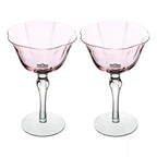 Jogo 2 Taças Vinho Vidro Lily 300ml Rosa / Cinza Wolff